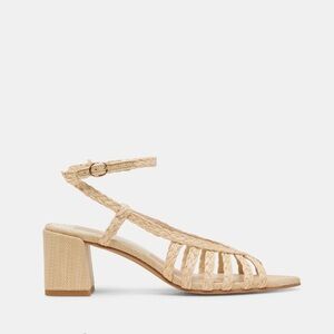 Dolce Vita raffia block heels